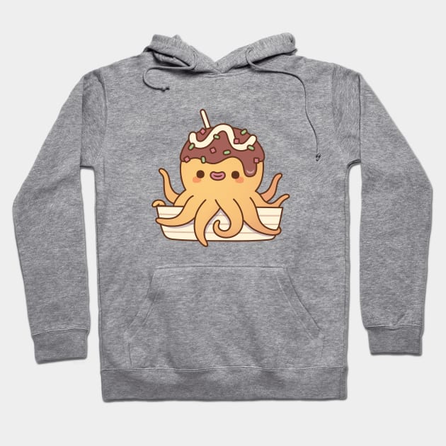 Cute Octopus Japanese Takoyaki Snack Hoodie by rustydoodle